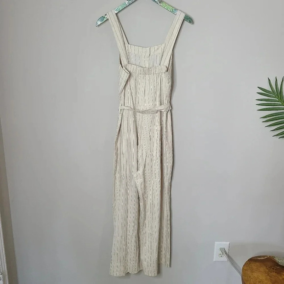 New Easel Cotton Linen Blend Striped Jumpsuit S - Picture 6 of 9